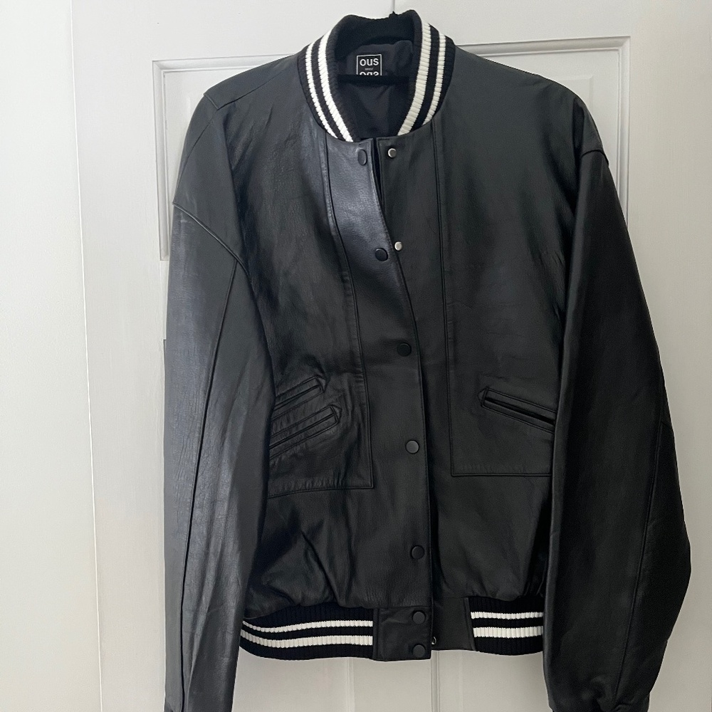 The Frankie Shop Killian Varsity Leather Jacket